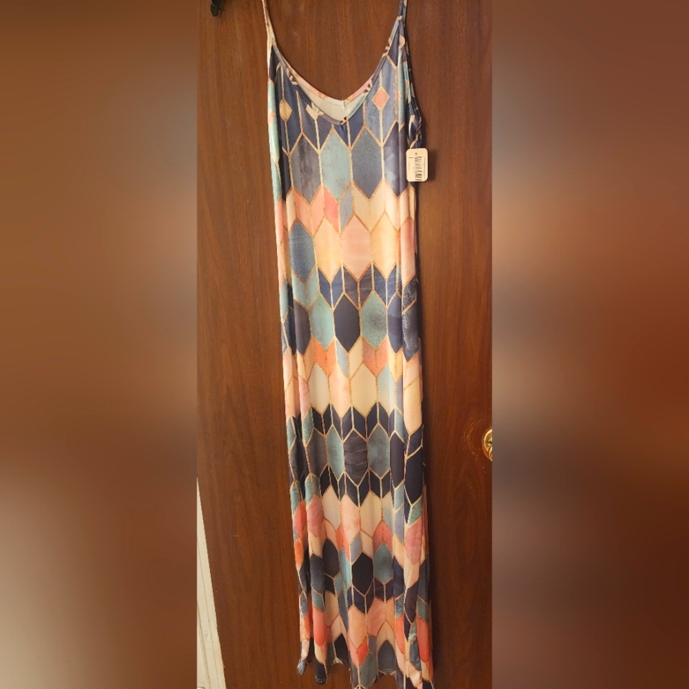 Geometric Patterned Slip Dress